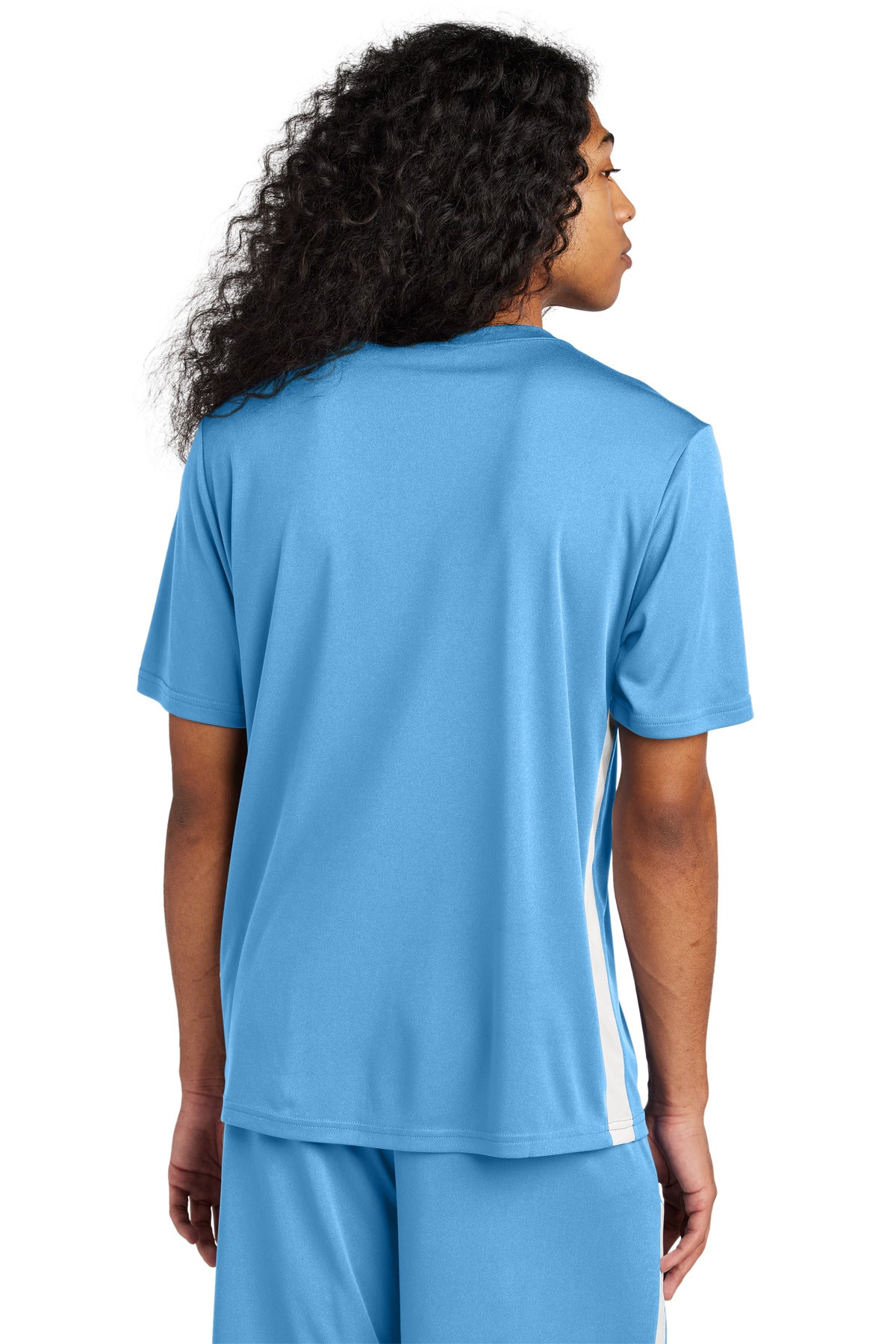 Sport-Tek Competitor United V-Neck ST101 Carolina Blue/ White