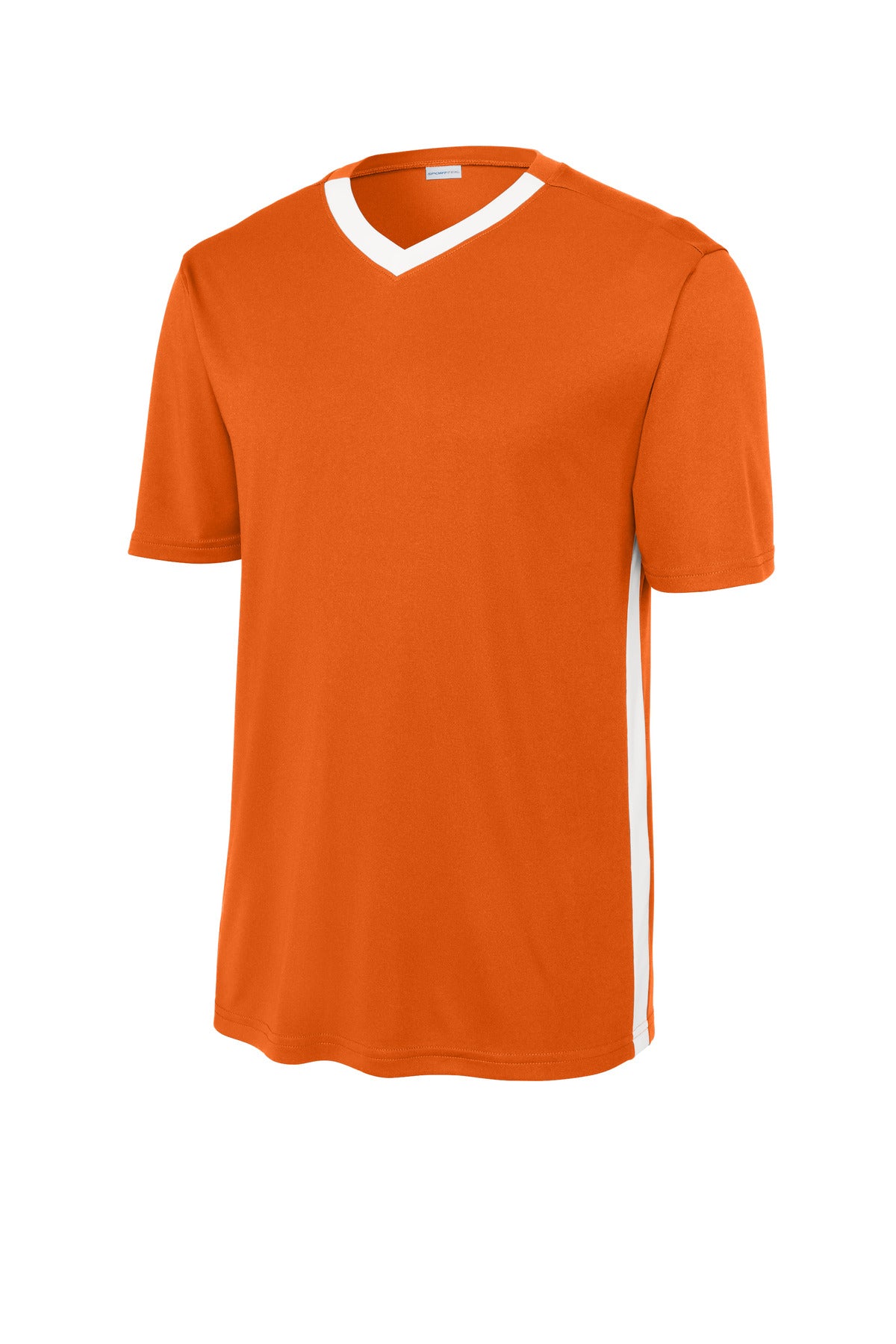 Sport-Tek Competitor United V-Neck ST101 Deep Orange/ White