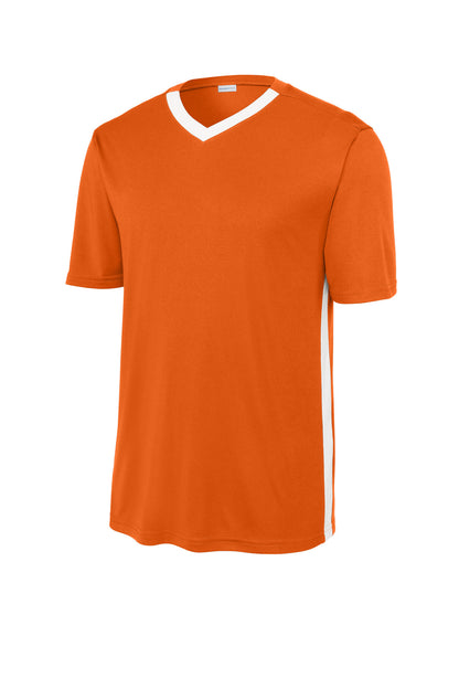 Sport-Tek Competitor United V-Neck ST101 Deep Orange/ White