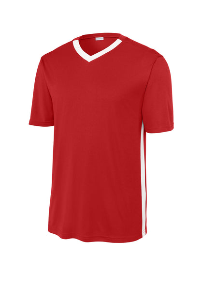 Sport-Tek Competitor United V-Neck ST101 Deep Red/ White