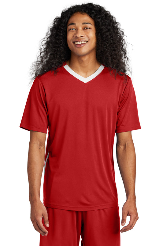 Sport-Tek Competitor United V-Neck ST101 Deep Red/ White