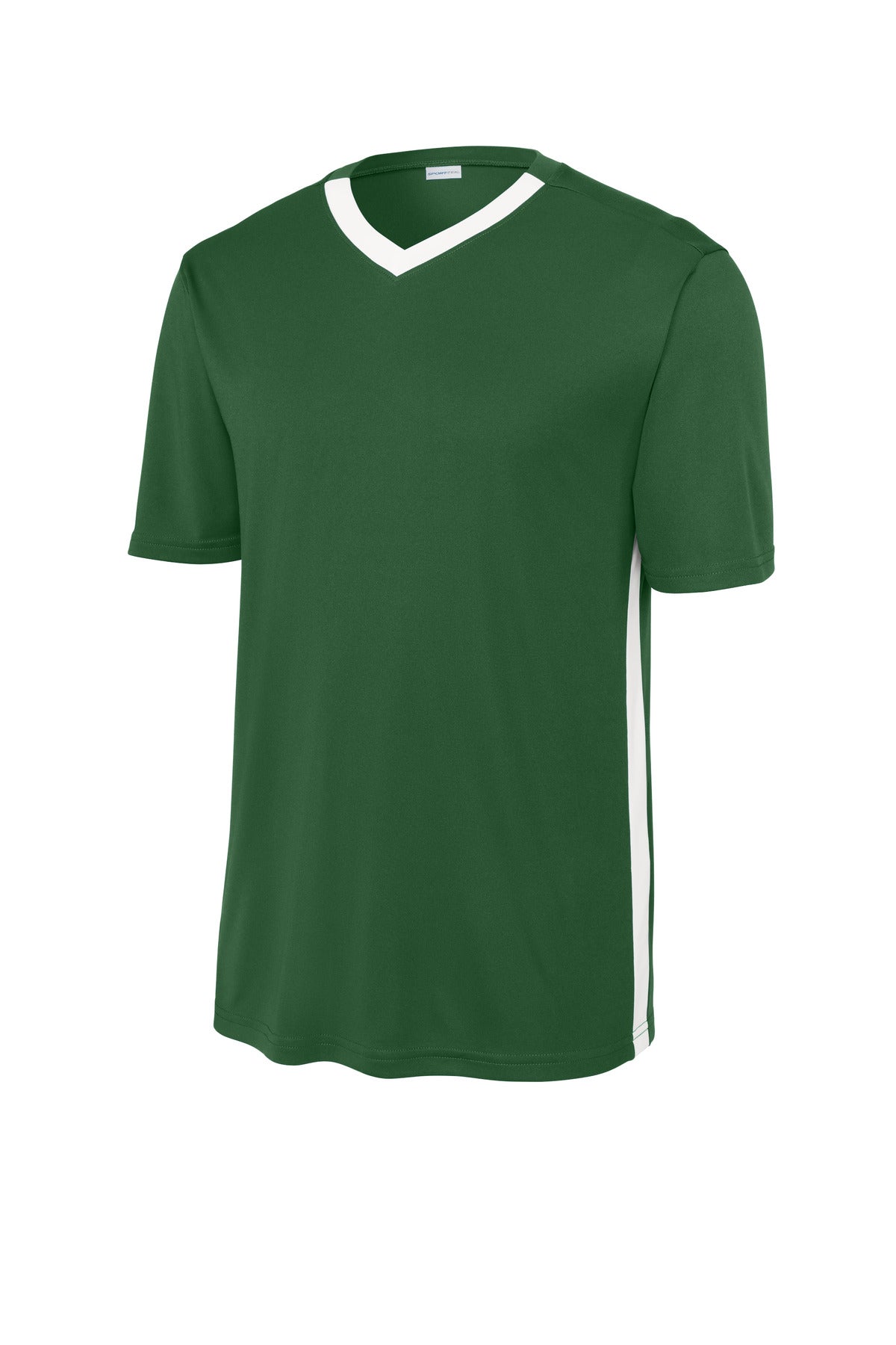 Sport-Tek Competitor United V-Neck ST101 Forest Green/ White