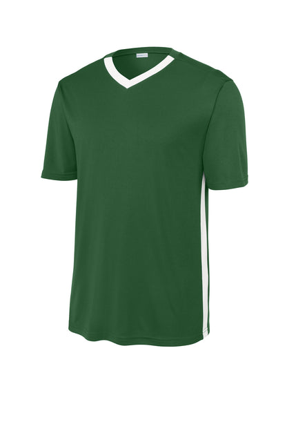 Sport-Tek Competitor United V-Neck ST101 Forest Green/ White