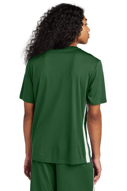 Sport-Tek Competitor United V-Neck ST101 Forest Green/ White