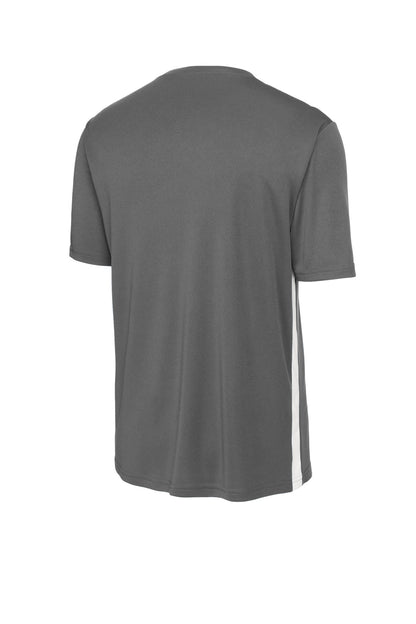 Sport-Tek Competitor United V-Neck ST101 Iron Grey/ White