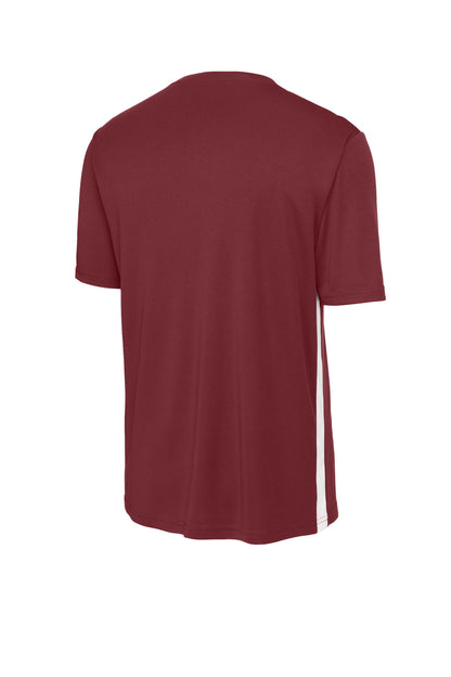 Sport-Tek Competitor United V-Neck ST101 Maroon/ White