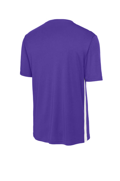 Sport-Tek Competitor United V-Neck ST101 Purple/ White
