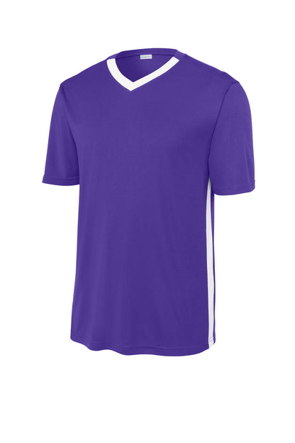 Sport-Tek Competitor United V-Neck ST101 Purple/ White