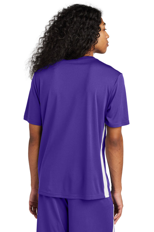 Sport-Tek Competitor United V-Neck ST101 Purple/ White