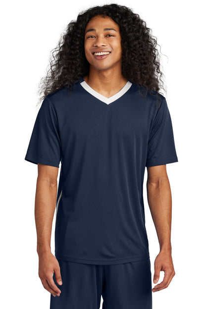 Sport-Tek Competitor United V-Neck ST101 True Navy/ White