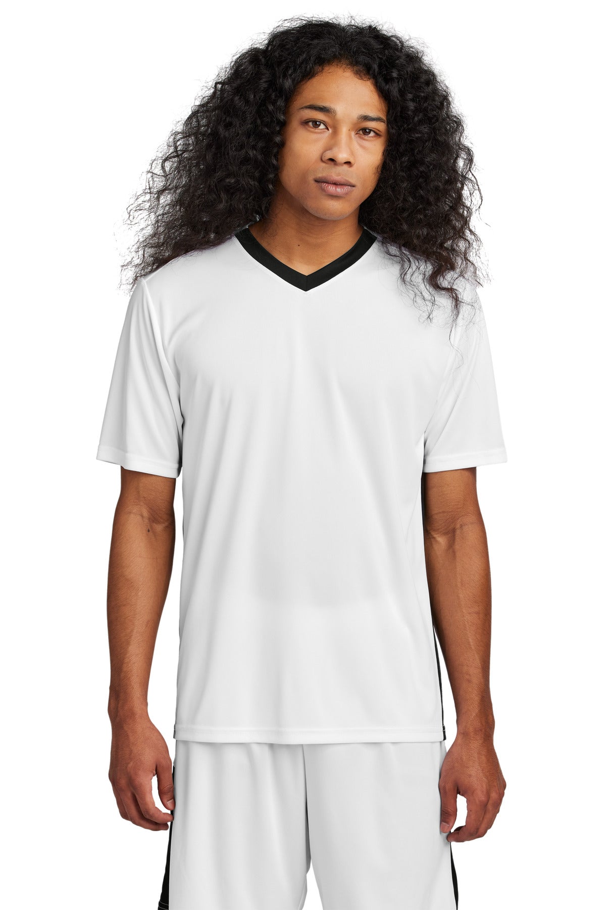 Sport-Tek Competitor United V-Neck ST101 White/ Black