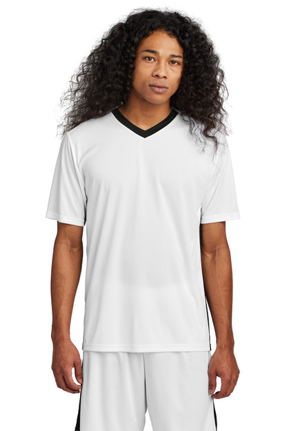 Sport-Tek Competitor United V-Neck ST101 White/ Black