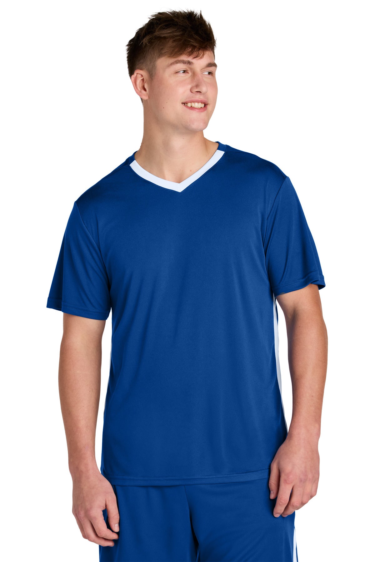 Sport-Tek Competitor United V-Neck ST101 True Royal/ White