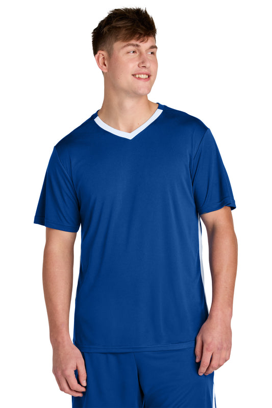 Sport-Tek Competitor United V-Neck ST101 True Royal/ White