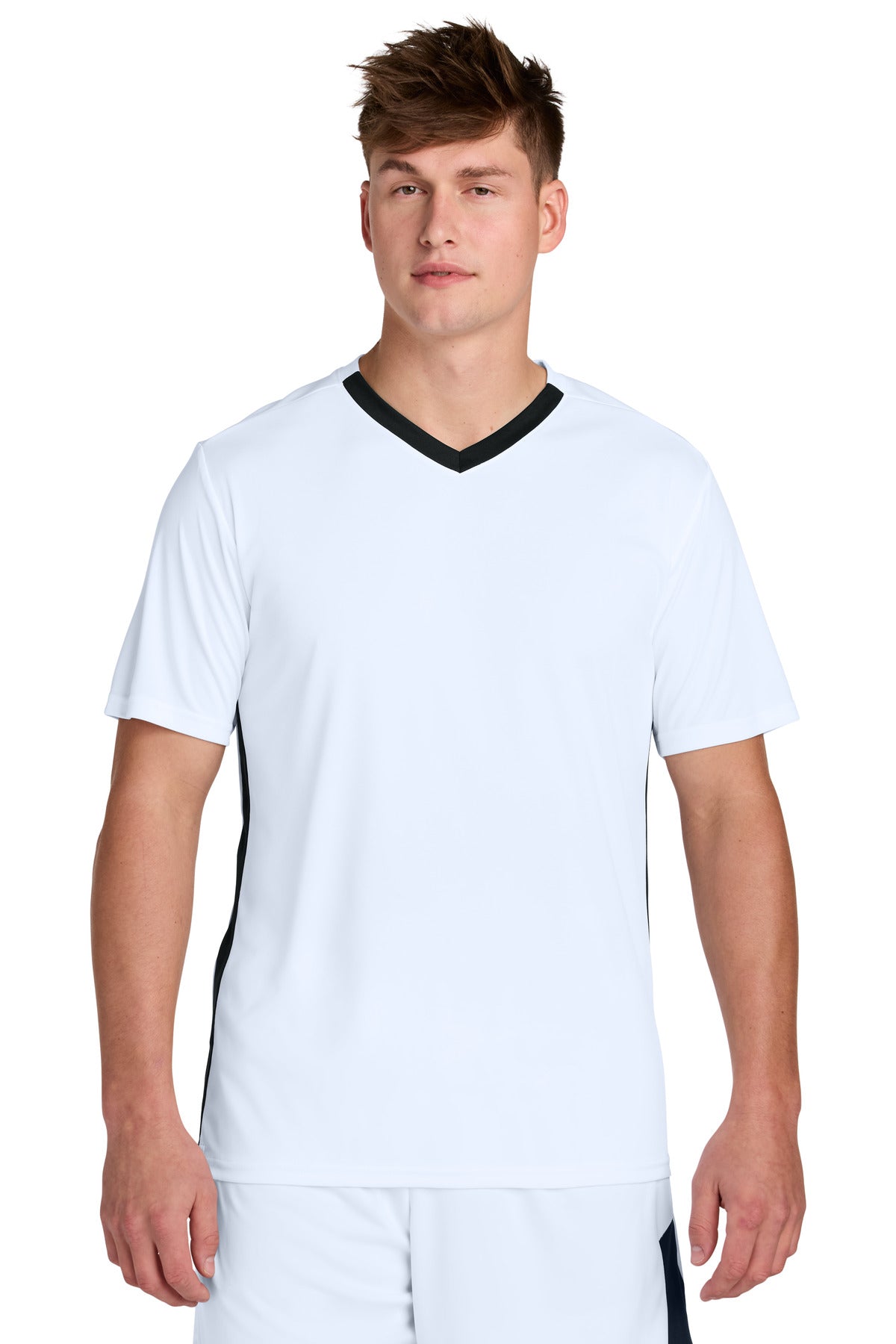 Sport-Tek Competitor United V-Neck ST101 White/ Black