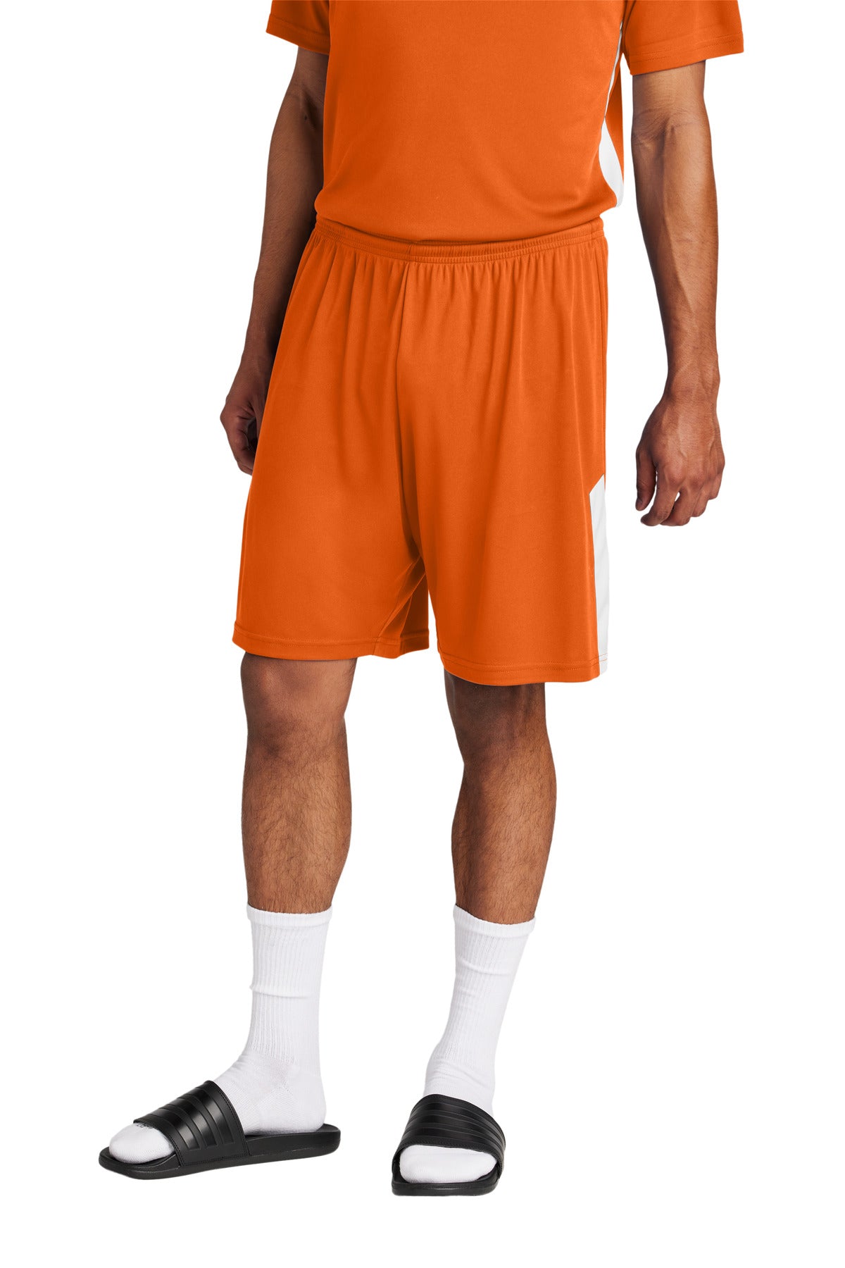 Sport-Tek Competitor United 7 Short ST103 Deep Orange/ White