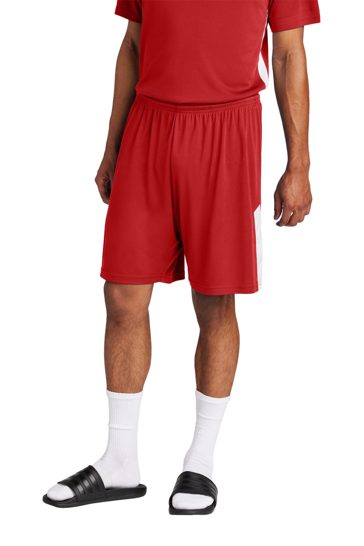 Sport-Tek Competitor United 7 Short ST103 Deep Red/ White