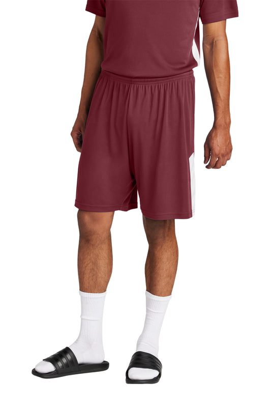 Sport-Tek Competitor United 7 Short ST103 Maroon/ White