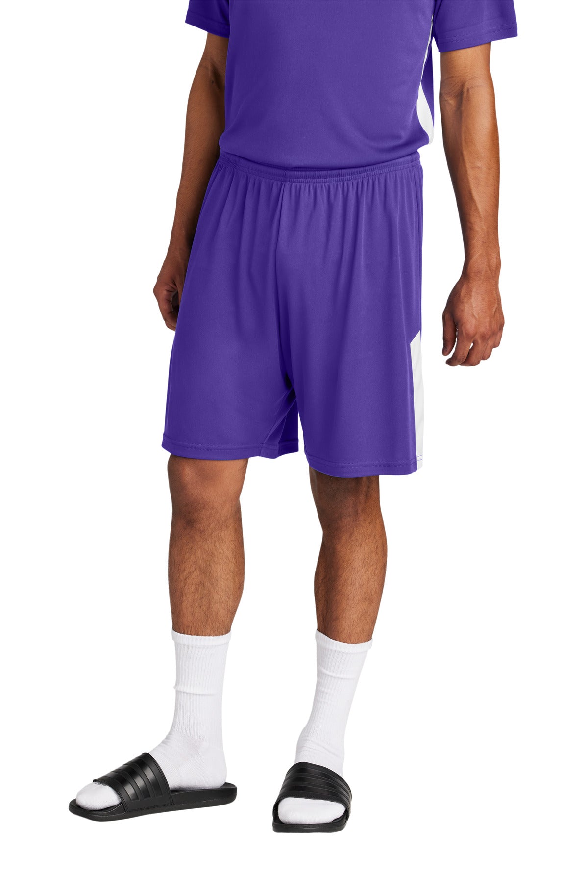 Sport-Tek Competitor United 7 Short ST103 Purple/ White