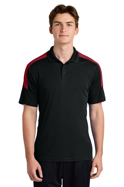 Sport-Tek Competitor United Polo ST104 Black/ Deep Red
