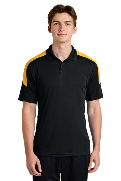 Sport-Tek Competitor United Polo ST104 Black/ Gold