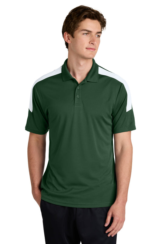 Sport-Tek Competitor United Polo ST104 Forest Green/ White