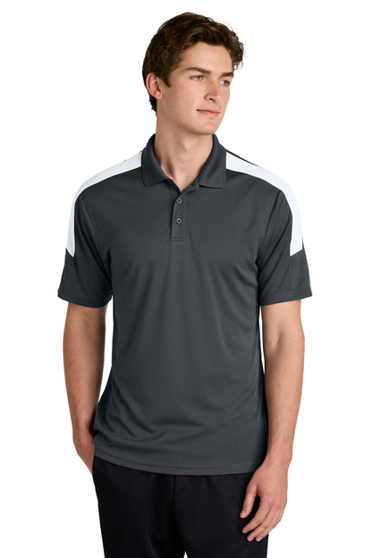 Sport-Tek Competitor United Polo ST104 Iron Grey/ White