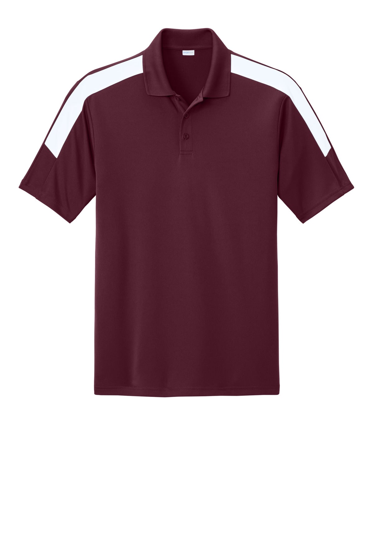 Sport-Tek Competitor United Polo ST104 Maroon/ White