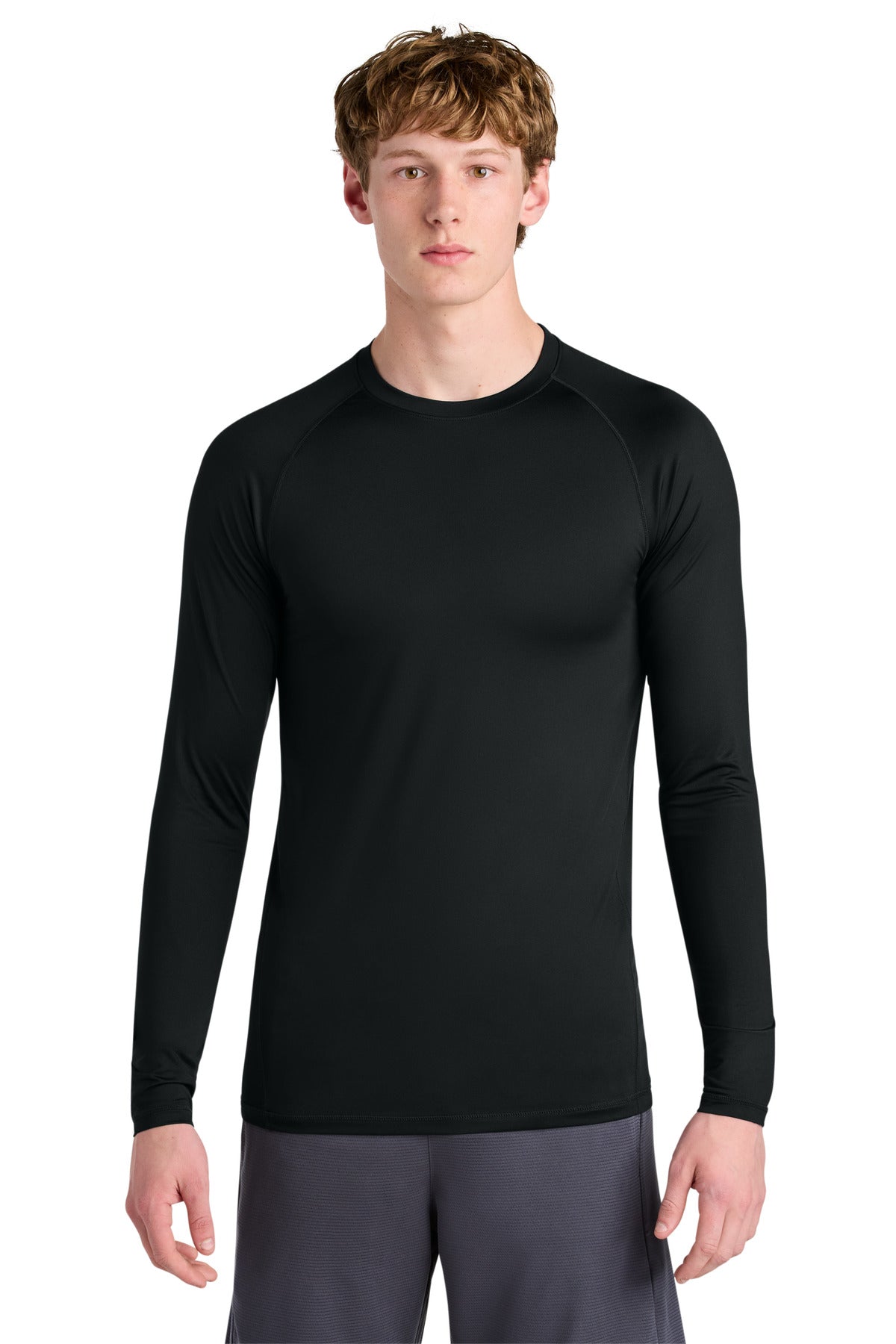 Sport-Tek PosiCharge Compression Long Sleeve Tee ST120LS Black