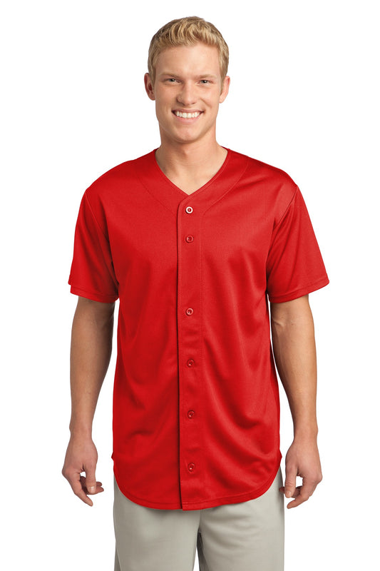 Sport-Tek PosiCharge Tough Mesh Full-Button Jersey. ST220 True Red
