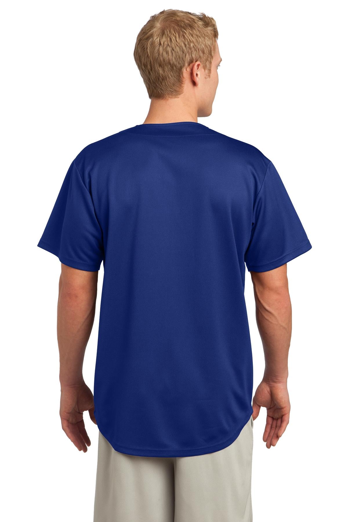 Sport-Tek PosiCharge Tough Mesh Full-Button Jersey. ST220 True Royal