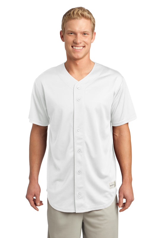 Sport-Tek PosiCharge Tough Mesh Full-Button Jersey. ST220 White