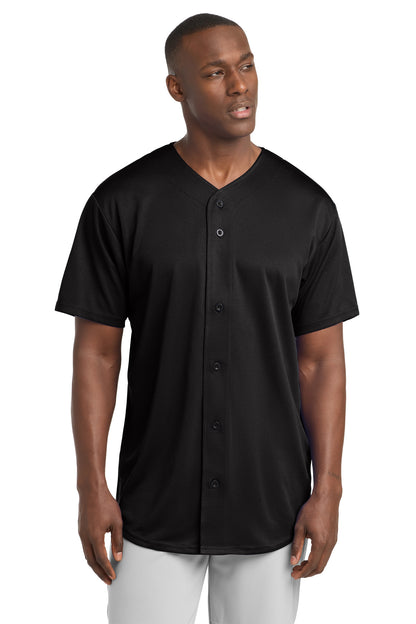 Sport-Tek PosiCharge Tough Mesh Full-Button Jersey ST220 Black