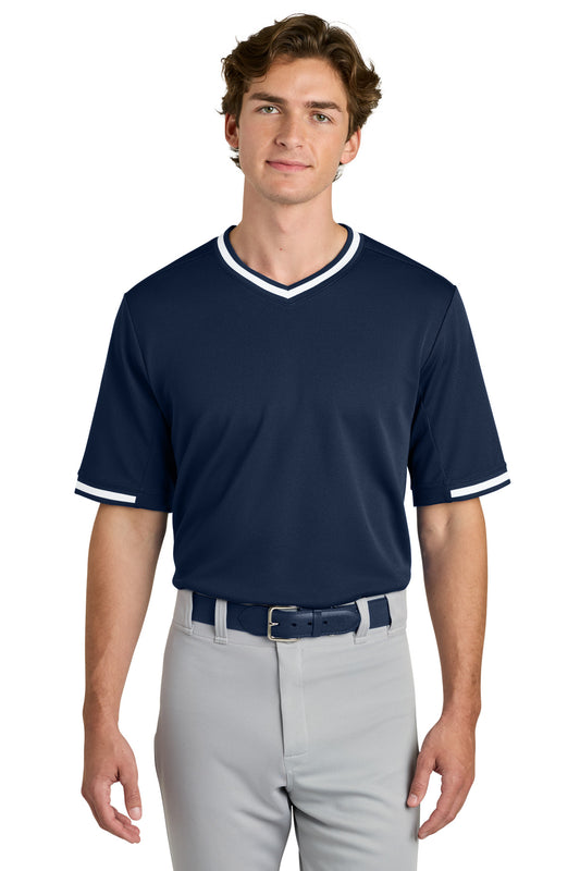 Sport-Tek Tough Mesh V-Neck Baseball Jersey ST221 True Navy