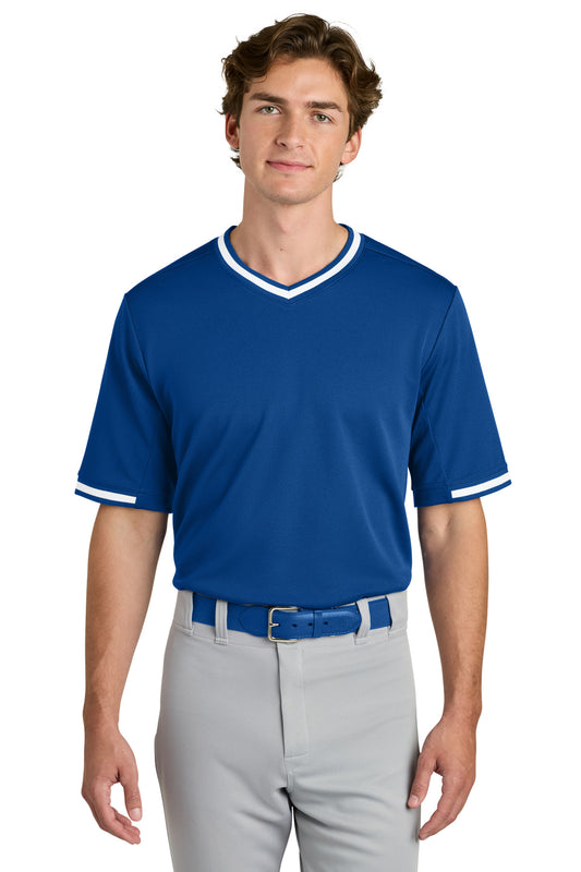 Sport-Tek Tough Mesh V-Neck Baseball Jersey ST221 True Royal