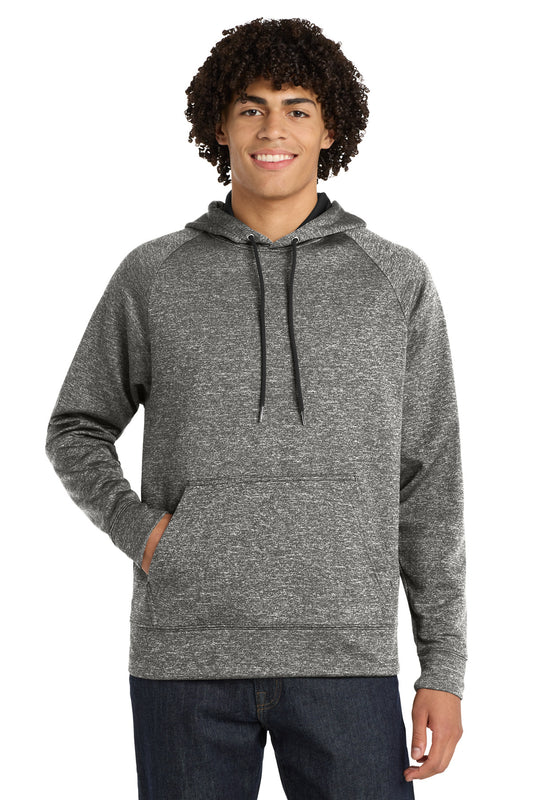 Sport-Tek PosiCharge Electric Heather Fleece Hooded Pullover ST225 Black Electric