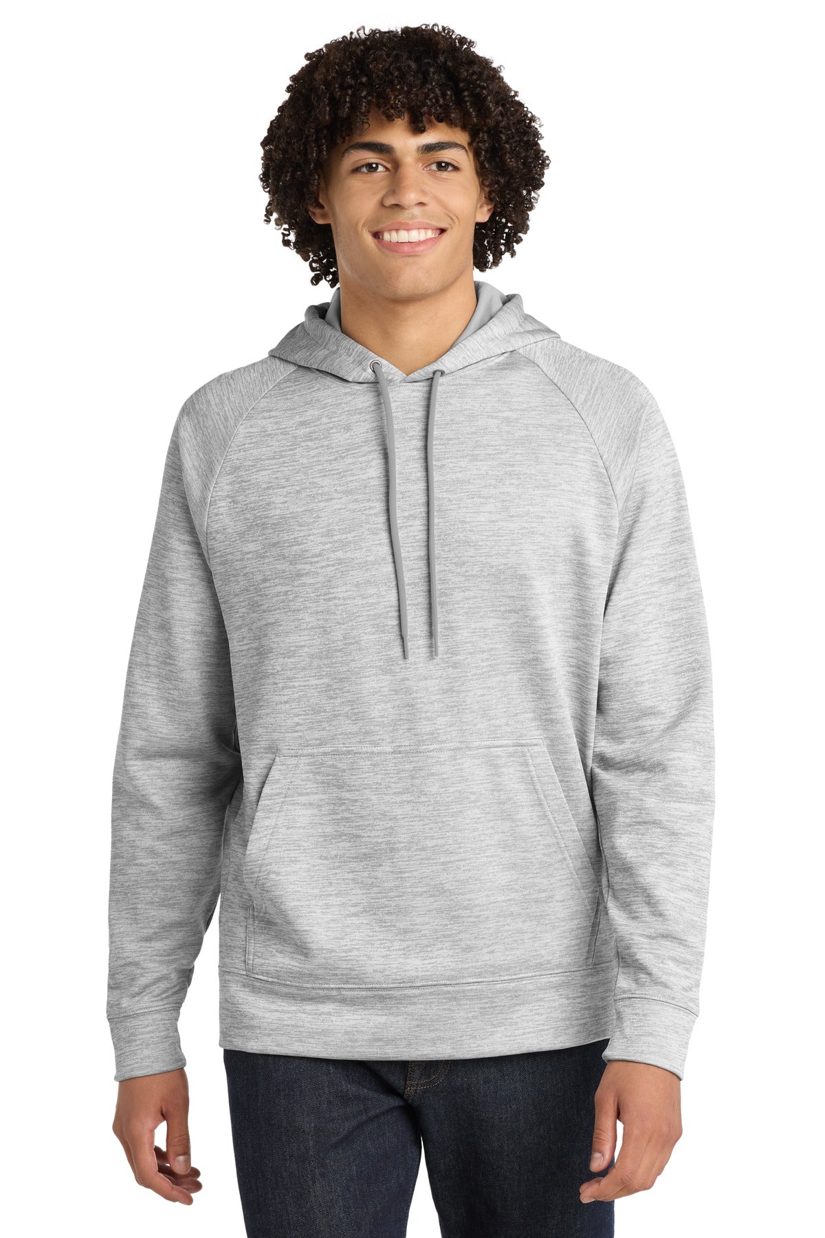 Sport-Tek PosiCharge Electric Heather Fleece Hooded Pullover ST225 Silver Electric