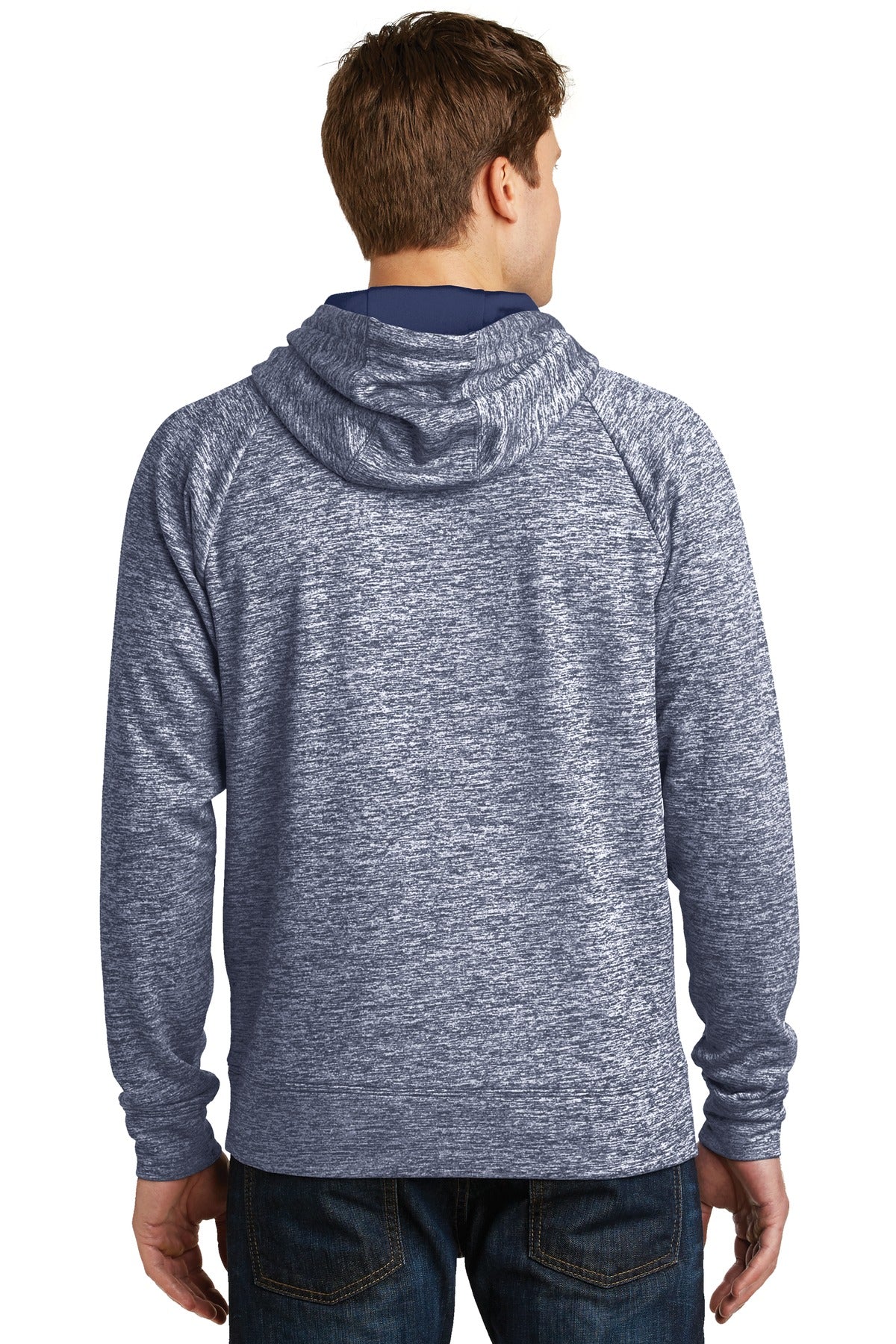 Sport-Tek PosiCharge Electric Heather Fleece Hooded Pullover. ST225 True Navy Electric