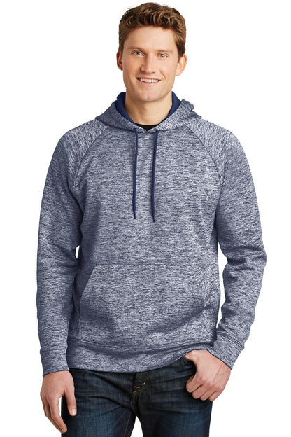 Sport-Tek PosiCharge Electric Heather Fleece Hooded Pullover. ST225 True Navy Electric