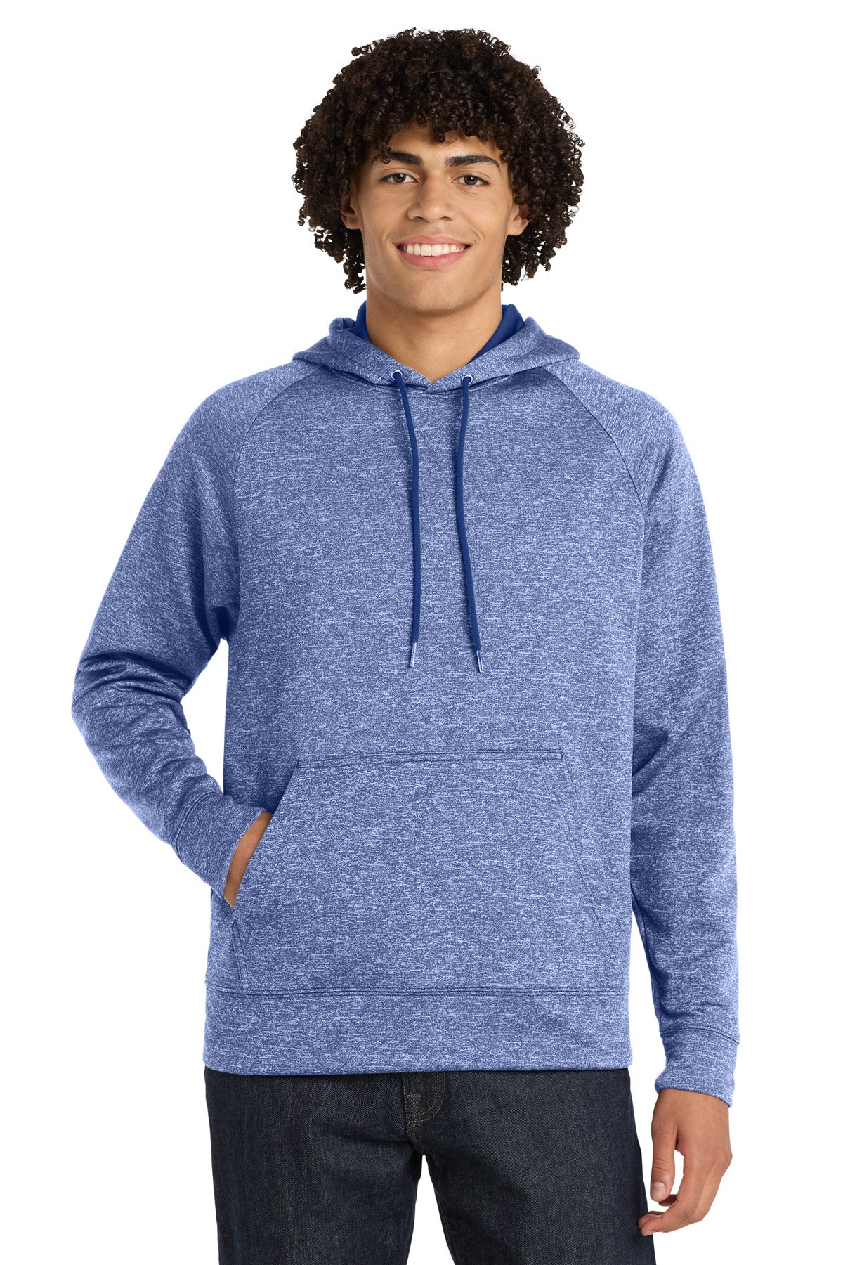 Sport-Tek PosiCharge Electric Heather Fleece Hooded Pullover ST225 True Royal Electric