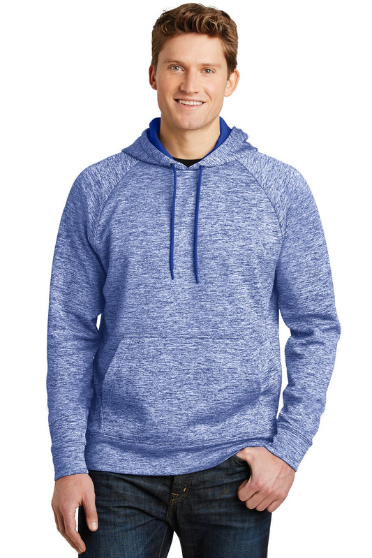 Sport-Tek PosiCharge Electric Heather Fleece Hooded Pullover. ST225 True Royal Electric