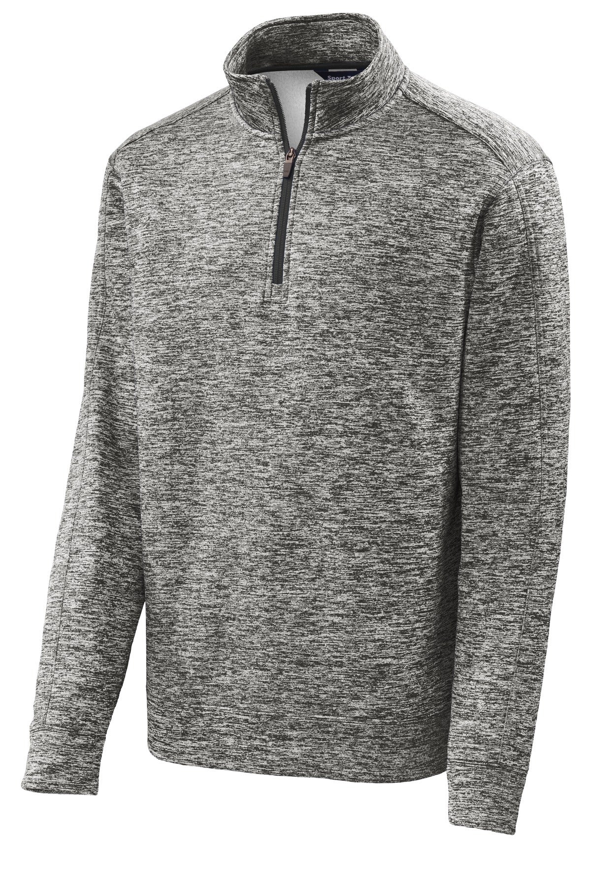 Sport-Tek PosiCharge Electric Heather Fleece 1/4-Zip Pullover. ST226 Black Electric