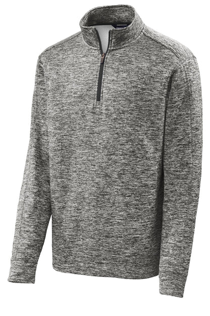 Sport-Tek PosiCharge Electric Heather Fleece 1/4-Zip Pullover. ST226 Black Electric