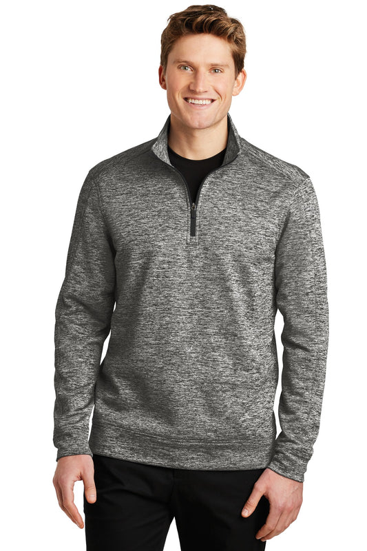 Sport-Tek PosiCharge Electric Heather Fleece 1/4-Zip Pullover. ST226 Black Electric