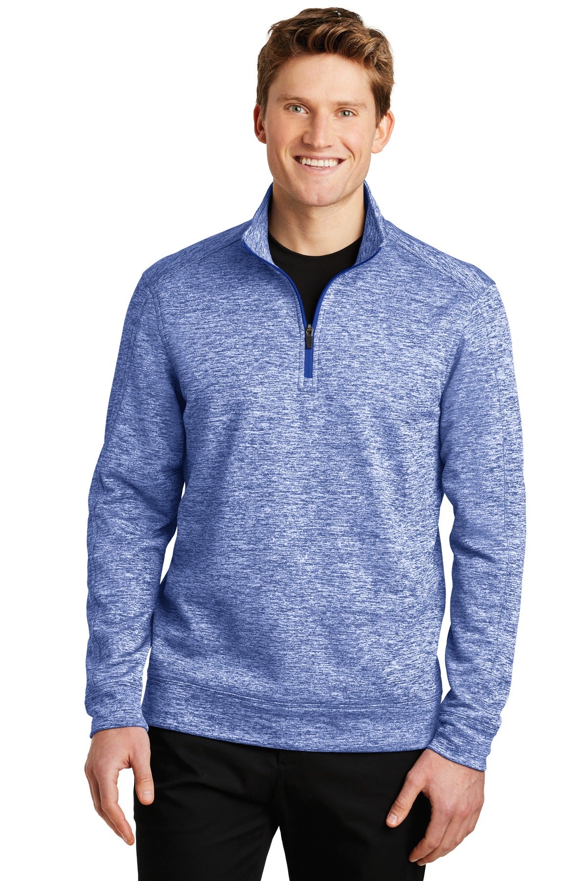 Sport-Tek PosiCharge Electric Heather Fleece 1/4-Zip Pullover. ST226 True Royal Electric