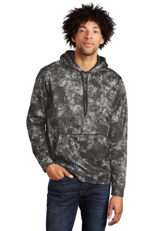 Sport-Tek Sport-Wick Mineral Freeze Fleece Hooded Pullover. ST230 Black