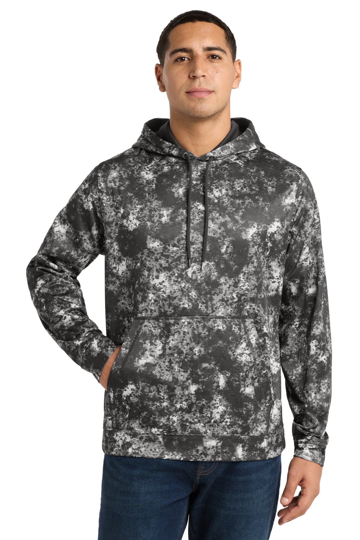 Sport-Tek Sport-Wick Mineral Freeze Fleece Hooded Pullover ST230 Black