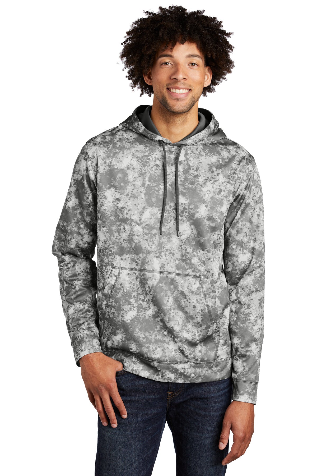 Sport-Tek Sport-Wick Mineral Freeze Fleece Hooded Pullover. ST230 Dark Smoke Grey