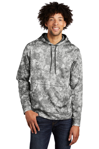 Sport-Tek Sport-Wick Mineral Freeze Fleece Hooded Pullover. ST230 Dark Smoke Grey
