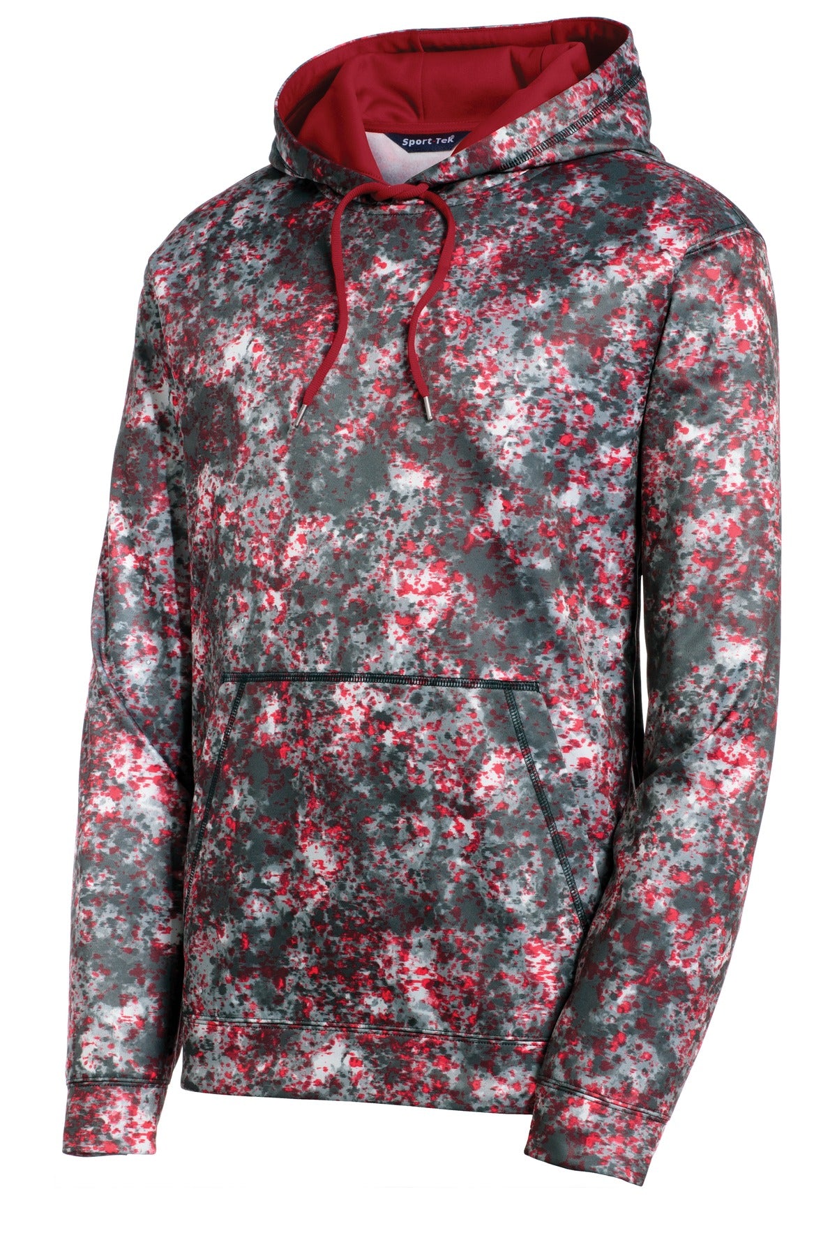 Sport-Tek Sport-Wick Mineral Freeze Fleece Hooded Pullover. ST230 Deep Red